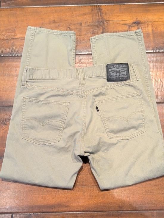 Levi's Other - Levi's 513 Tan Straight-Leg Jeans with Black Leather Patch 32 × 30
